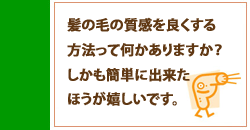 髪の毛の質感の簡単向上方法